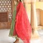 Janasya Women's Pastel Green Cotton Solid Kurta With Pant And Dupatta | Swadesiicart