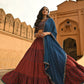 Janasya Women's Maroon Cotton Block Print Lehenga Choli With Dupatta | Swadesiicart
