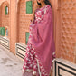 Janasya Women's White Cotton Floral Print Kurta With Palazzo And Dupatta | Swadesiicart
