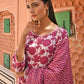 Janasya Women's White Cotton Floral Print Kurta With Palazzo And Dupatta | Swadesiicart