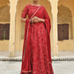 Janasya Women's Maroon Rayon Ethnic Motifs Foil Print Lehenga Choli With Dupatta | Swadesiicart