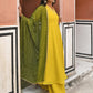 Janasya Women's Yellow Georgette Solid Kurta With Palazzo And Dupatta | Swadesiicart
