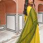 Janasya Women's Yellow Georgette Solid Kurta With Palazzo And Dupatta | Swadesiicart