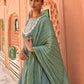 Janasya Women's Green Chinon Embroidered Kurta With Skirt And Dupatta | Swadesiicart