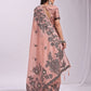 Shree Shyam Fashion Kashira Peach Linen Cotton Saree