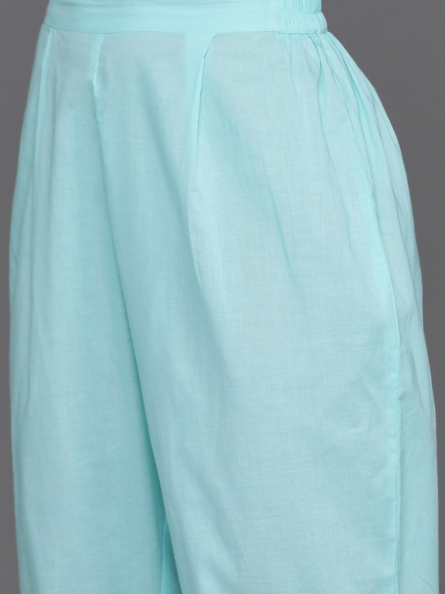 Ahalyaa Women's Traditional wear Kurta Set - Blue | Swadesiicart