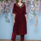 Joban Fashion Maroon Hand Embellished Coord Set - Swadesiicart