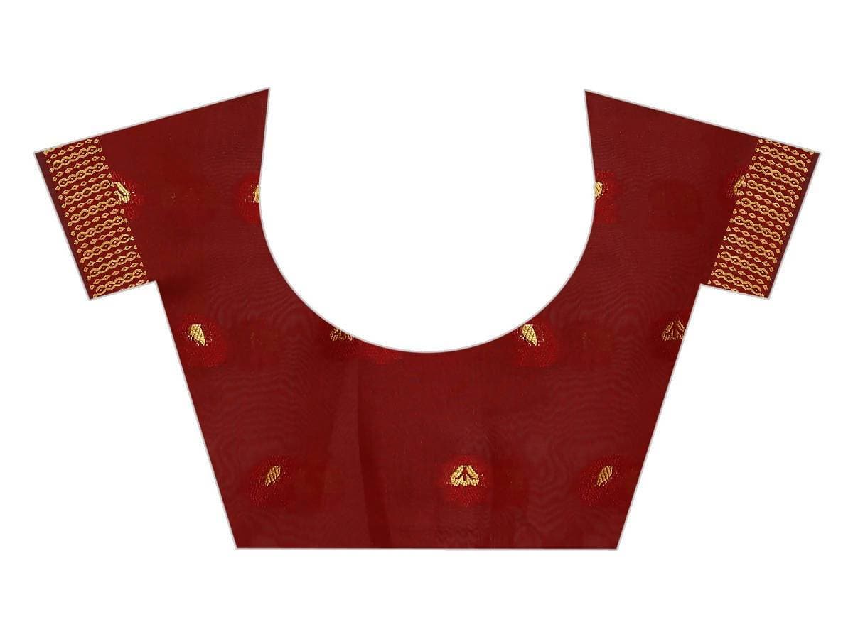 Vamika Banarasi Jaquard Black & Red Weaving Saree | Swadesiicart