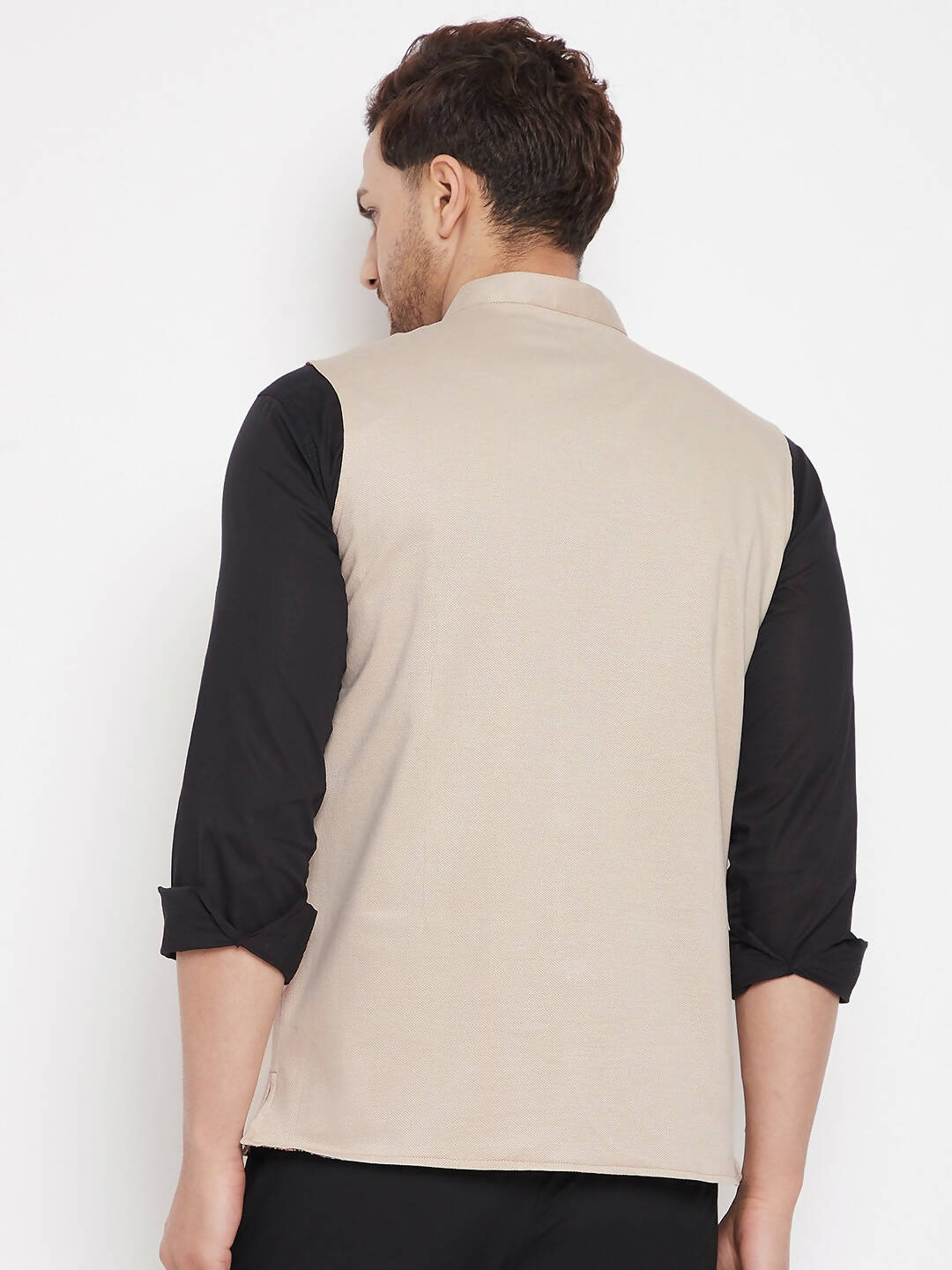 Even Apparels Cream Merino Men Woven Nehru Jacket BF715 | Swadesiicart
