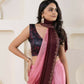 Pink Satin Pedding Designer, Printed Party Wear Ready To Wear Saree - Femina | Swadesiicart