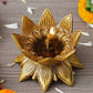 eCraftIndia Gold Toned Lotus Flower Designer Brass Diya | Swadesiicart
