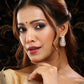 Ruby Raang Gold Polished Multicolour White Kundan Loops | Swadesiicart
