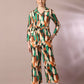 Myshka Women's Multi Printed Polo Collar Party Top With Trousers Co-ord set - Swadesiicart