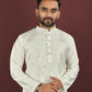Anaita White Embroidered Silk Straight Kurta