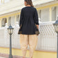Juniper Women's Black Ethnic Motif Printed Tunic & Dhoti Pant Co-Ord Set For With Zari Embroidery - Swadesiicart
