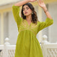 Juniper Women's Gold Ethnic Motif Printed Cotton Top And Pant Co-Ord Set With Zari Work - Swadesiicart