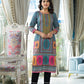 Juniper Blue Floral Printed Liva Rayon Kurta With Beads & Sequins Work - Swadesiicart