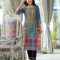 Juniper Blue Floral Printed Liva Rayon Kurta With Beads & Sequins Work - Swadesiicart
