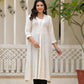 Juniper Off-White Solid Kurta With Mirror Work - Swadesiicart