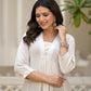Juniper Off-White Solid Kurta With Mirror Work - Swadesiicart