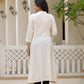 Juniper Off-White Solid Kurta With Mirror Work - Swadesiicart