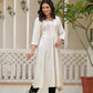 Juniper Off-White Solid Kurta With Mirror Work - Swadesiicart