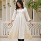 Juniper Off-White Solid Kurta With Mirror Work - Swadesiicart