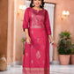Juniper Women's Maroon Ethnic Motif Printed Cotton Kurta - Swadesiicart