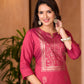 Juniper Women's Maroon Ethnic Motif Printed Cotton Kurta - Swadesiicart