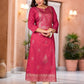 Juniper Women's Maroon Ethnic Motif Printed Cotton Kurta - Swadesiicart
