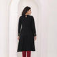 Juniper Women's Black Ethnic Motif Printed Cotton Winter Wear Kurta - Swadesiicart