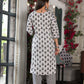 Juniper Women's Black Ethnic Motif Printed Cotton Kurta, Pant And Dupatta Set With Mirror & Thread Work - Swadesiicart