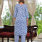 Juniper Women's Sky Blue Ethnic Motif Printed Cotton Kurta, Pant And Dupatta Set With Buttons & Lace - Swadesiicart