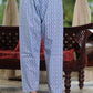 Juniper Women's Sky Blue Ethnic Motif Printed Cotton Kurta, Pant And Dupatta Set With Buttons & Lace - Swadesiicart