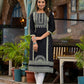 Juniper Women's Black Ethnic Motif Printed Rayon KurtaWith Straight Hemline And Buttons - Swadesiicart