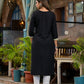 Juniper Women's Black Ethnic Motif Printed Rayon KurtaWith Straight Hemline And Buttons - Swadesiicart