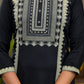 Juniper Women's Black Ethnic Motif Printed Rayon KurtaWith Straight Hemline And Buttons - Swadesiicart
