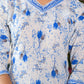 Juniper Women's Blue Floral Printed Cotton Kurta & Pant Set With Lace - Swadesiicart