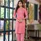 Juniper Women's Peach Floral Printed Cotton Kurta & Pant Set With Lace & Buttons - Swadesiicart