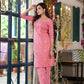 Juniper Women's Peach Floral Printed Cotton Kurta & Pant Set With Lace & Buttons - Swadesiicart