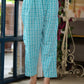 Juniper Women's Teal Ethnic Motif Printed Cotton Kurta & Pants Set With Lace - Swadesiicart