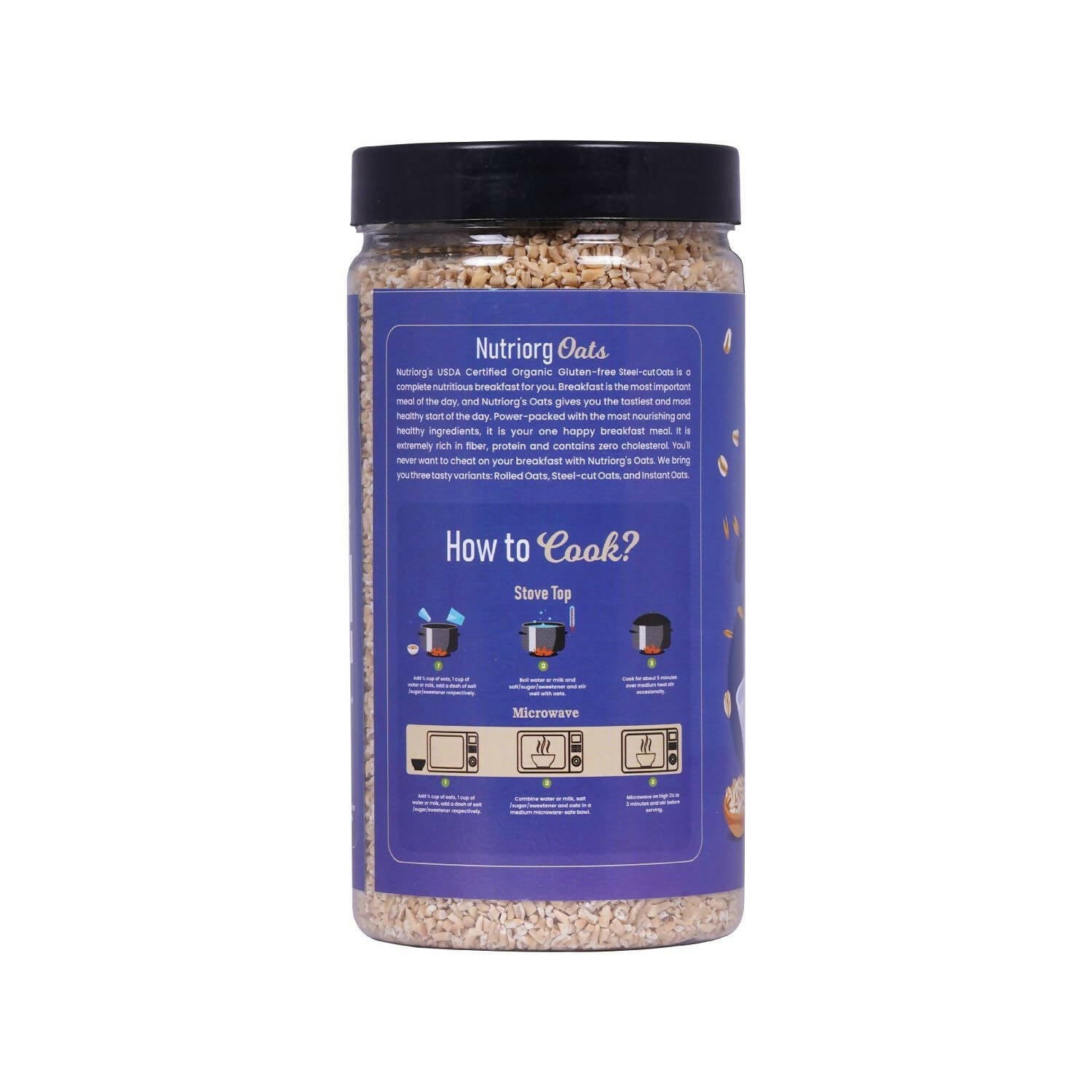 Nutriorg Certified Organic Steelcut Oats - Swadesiicart