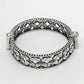 NVR Women's Silver-Toned German Silver Oxidised Kada Bangle - Swadesiicart