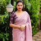 Onion Poly Crepe Tie and Dye Saree with Unstitched Blouse - Hiral Fashion | Swadesiicart