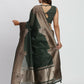Shree Shyam Fashion Linen Cotton Dark Green Saree