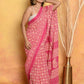 Very Much Indian Pure Cotton - Natural Dyes Handblock Printed Saree - Pink | Swadesiicart