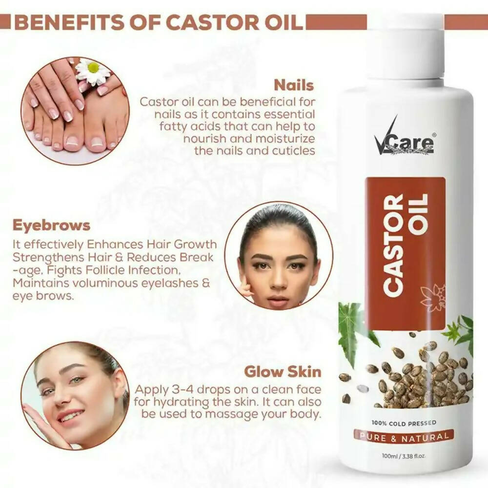 VCare Castor Oil For Hair - Swadesiicart