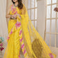 Partywear Designer Yellow Net Fancy Saree - Dyuti | Swadesiicart