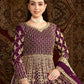 Anaita Purple Embroidered Net Stitched Anarkali Suit