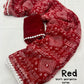 Red Poly Georgette Ethnic Motifs Saree with Unstitched Blouse - Hiral Fashion | Swadesiicart